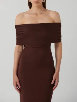 Effie Kats Viela Gown Cocoa Brown Size XS (6-8 AU) for rent on The Volte - image 5