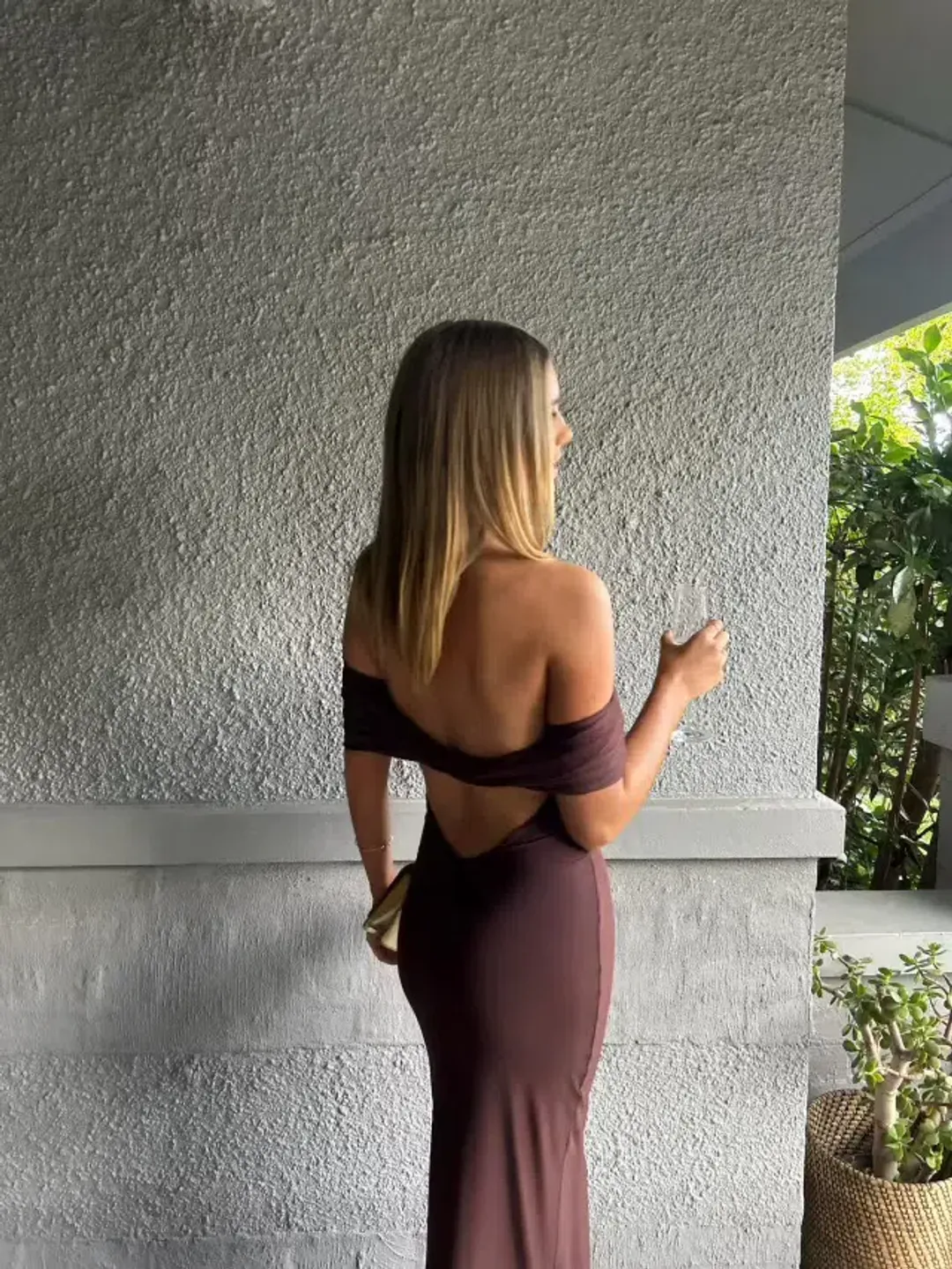 Effie Kats Viela Gown Cocoa Brown Size XS (6-8 AU) for rent on The Volte - main image