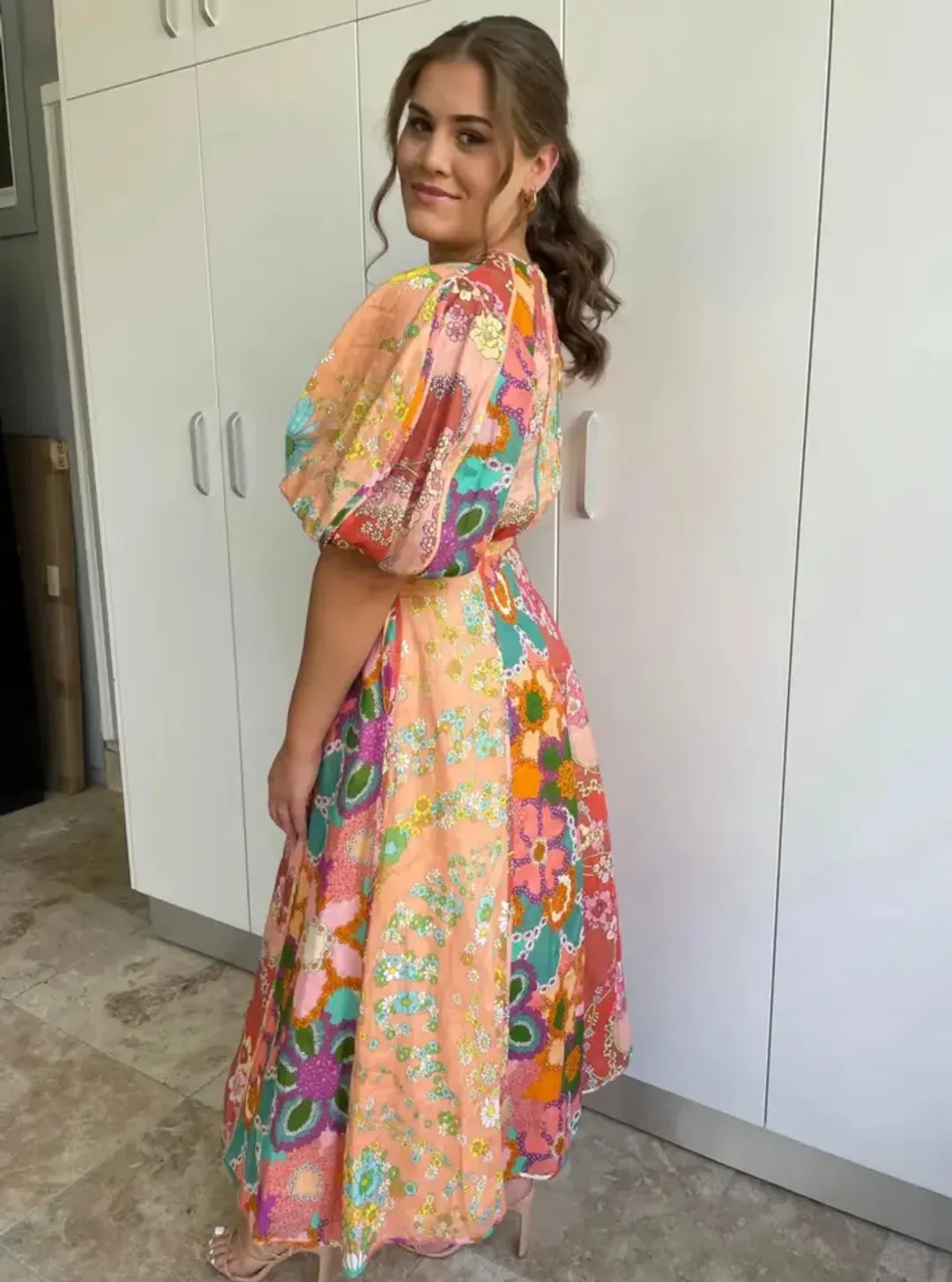 Zimmermann Lola Panelled Crop & Skirt Set in Spliced Floral Size 0 / AU 8 for rent on The Volte - main image