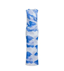 Scanlan Theodore Italian Watercolour Cloud Print Dress Blue Floor Length Size 8 for rent on The Volte - image 2