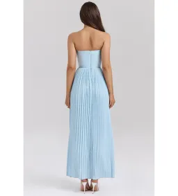 House of CB Marcella Pleated Maxi Dress Ocean Blue Size 8 for rent on The Volte - image 3