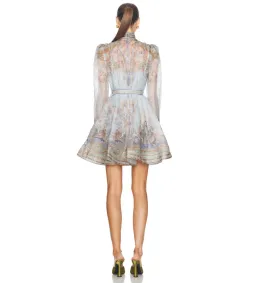 Zimmermann The Eden Belted Mini Dress in Blue Paisley Size 1/Au 10 for rent on The Volte - image 2