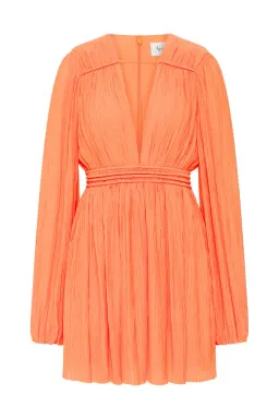 AJE Genevieve Pleated Mini Dress Apricot Size 12 for rent on The Volte - image 3