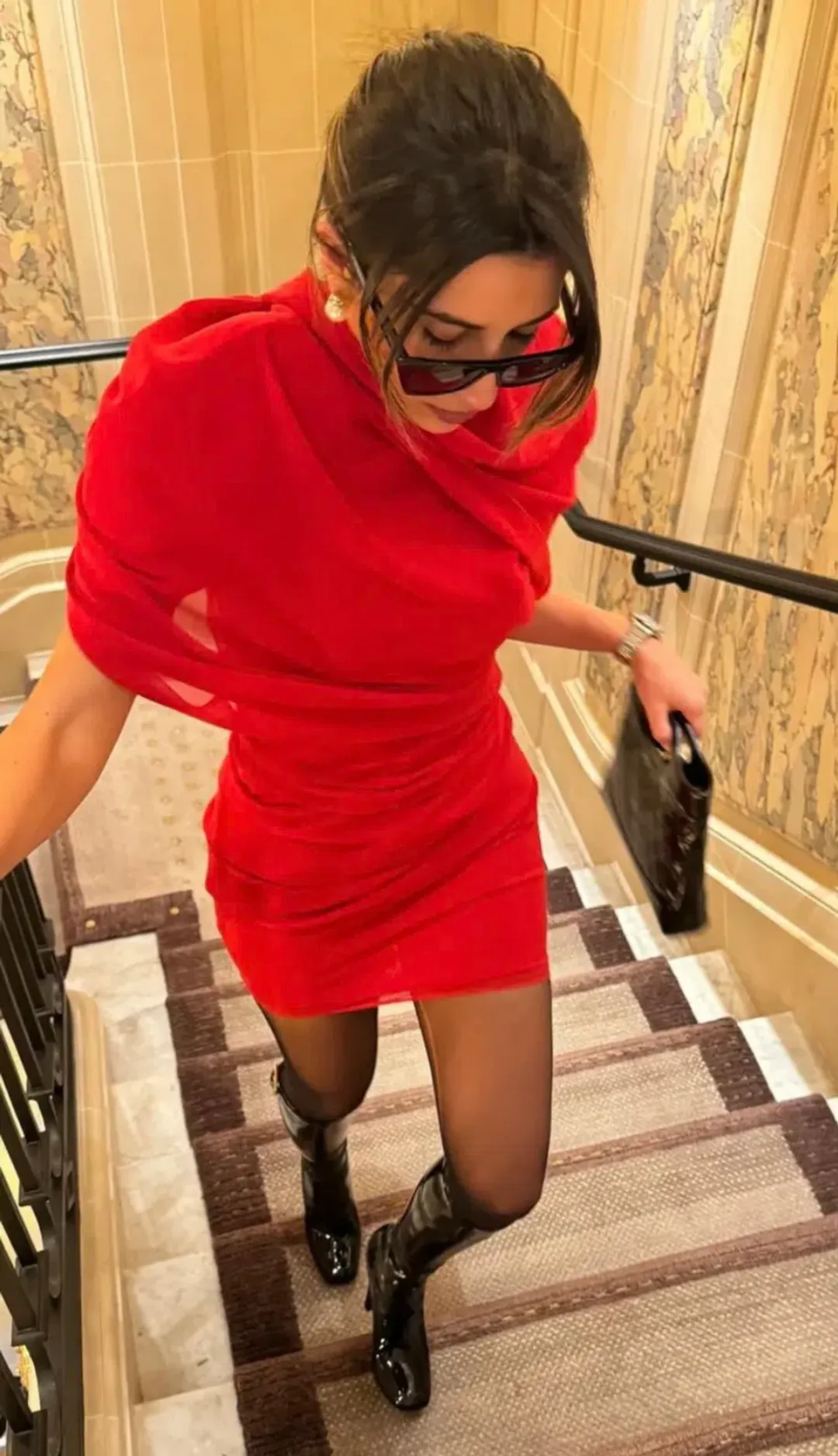 Yojani Carmen Dress Red Size 8 for rent on The Volte - main image