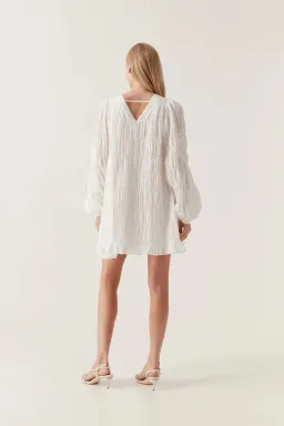 Aje Evelina Ruched Mini Dress in Ivory Size 8 for rent on The Volte - image 2