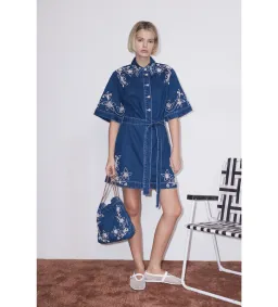 Alemais Carmen Mini Dress Light Blue Size 8 for rent on The Volte - image 1