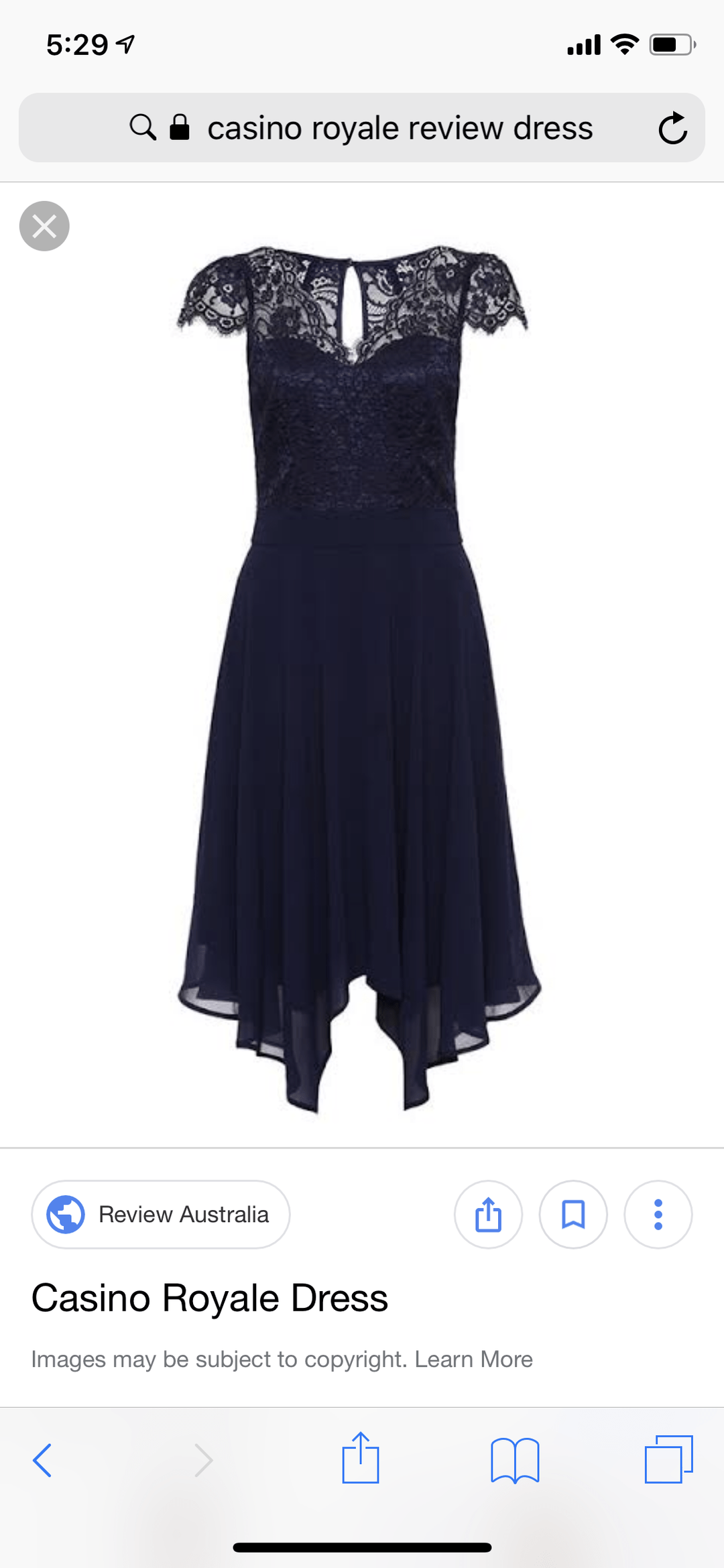 Casino royale navy dress size 10 for rent on The Volte - main image