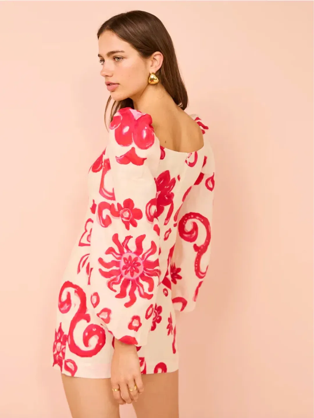 Kate Ford Delta Puff Mini Dress In Multi for rent on The Volte - main image