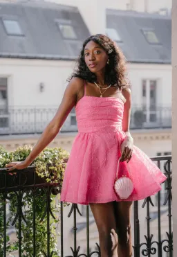 Aje Evangeline Cornelli Mini Dress Protea Pink Size 14 for rent on The Volte - image 2