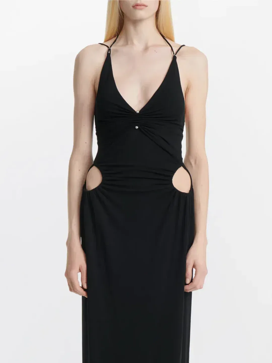Dion Lee Rivet Pierced Dress Black Size 6 for rent on The Volte - main image