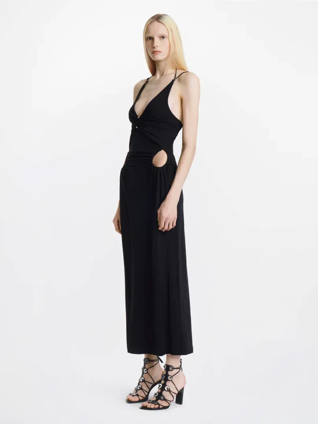 Dion Lee Rivet Pierced Dress Black Size 6 for rent on The Volte - main image