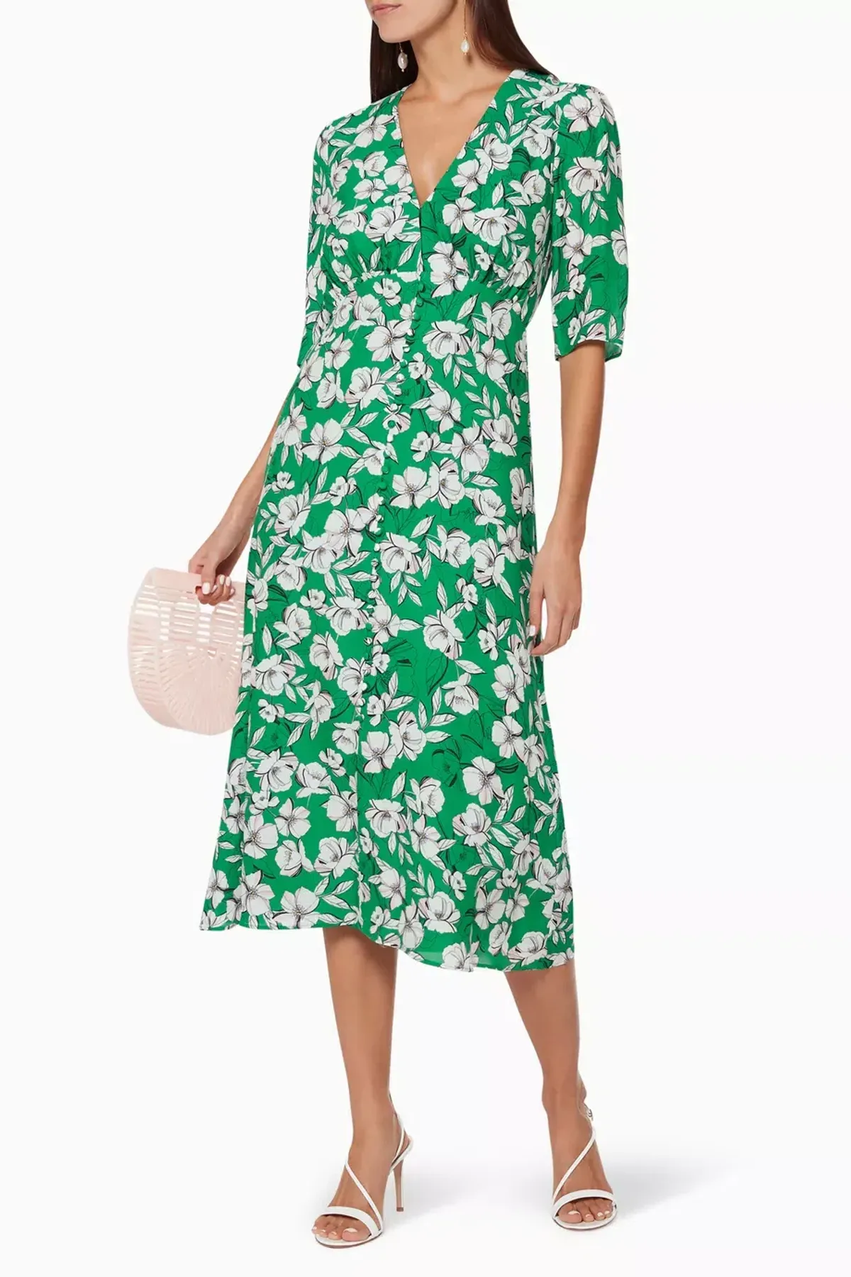 La Maison Talulah That Forever Feeling Midi Dress Green Floral Size 8 - Image 6