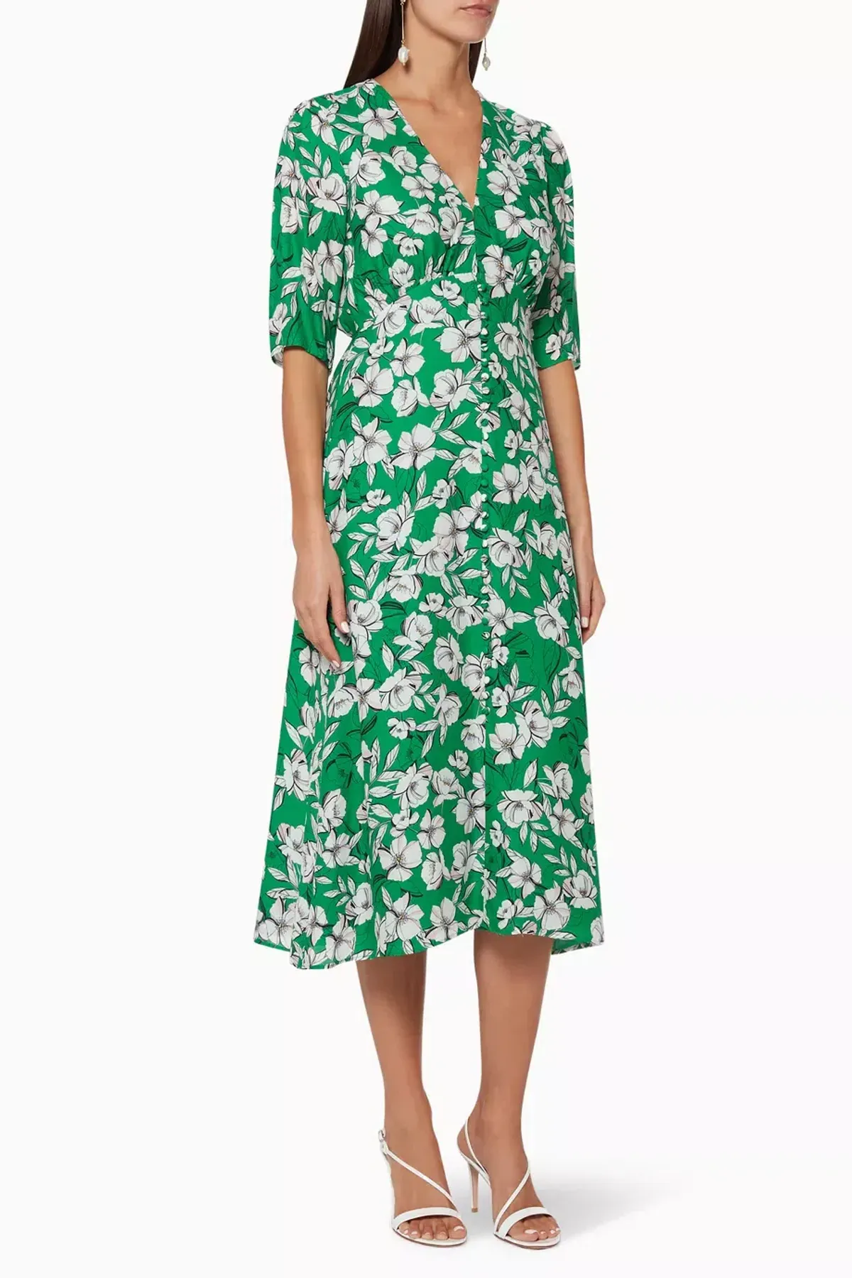 La Maison Talulah That Forever Feeling Midi Dress Green Floral Size 8 - Image 2