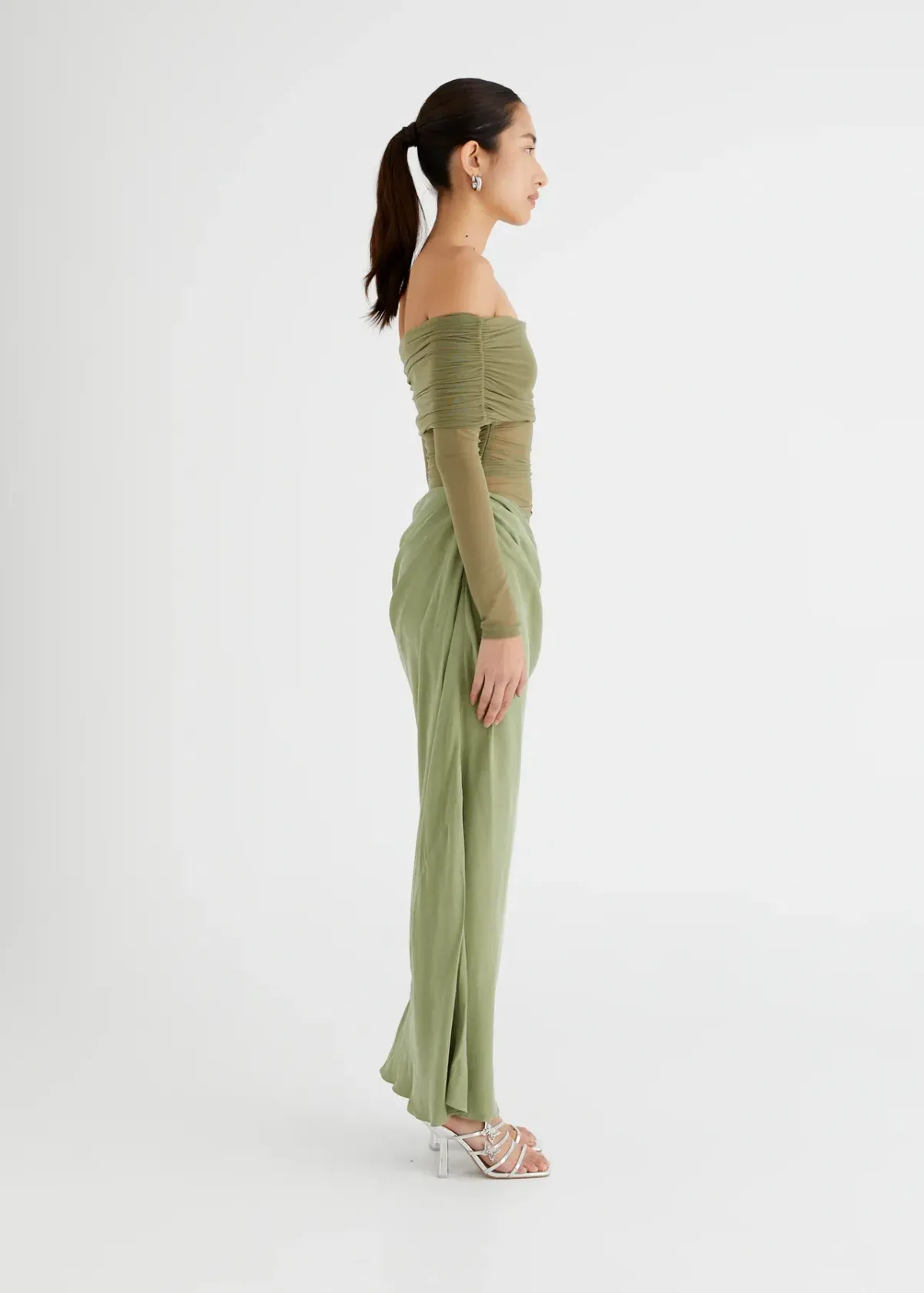 BENNI Yasmin Maxi Dress in Pistachio Size 8 - Image 4