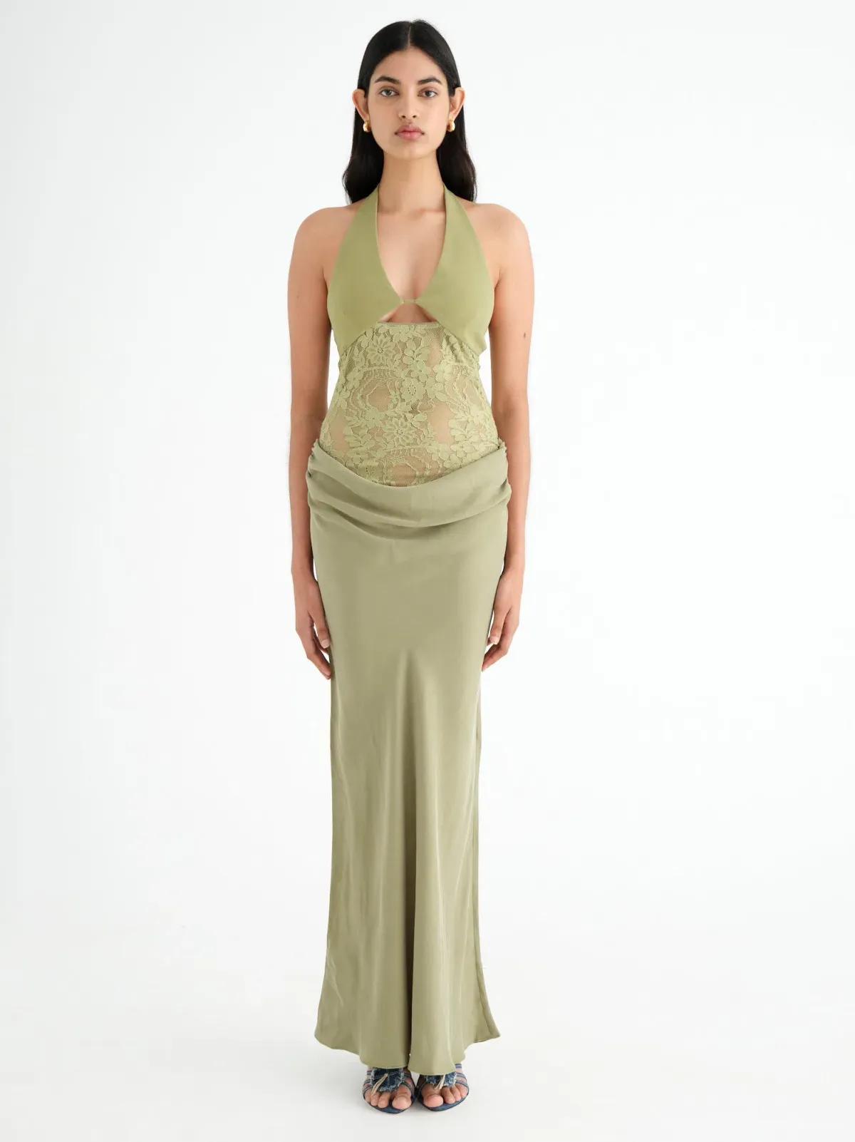 Benni Miko Maxi Dress Pear Green Size 10 - Image 1