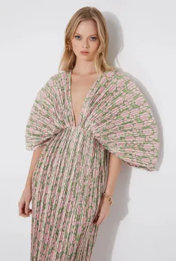 Sonya Moda Gianna Forever Dress Olive Pink Floral Size 8 for rent on The Volte - image 2