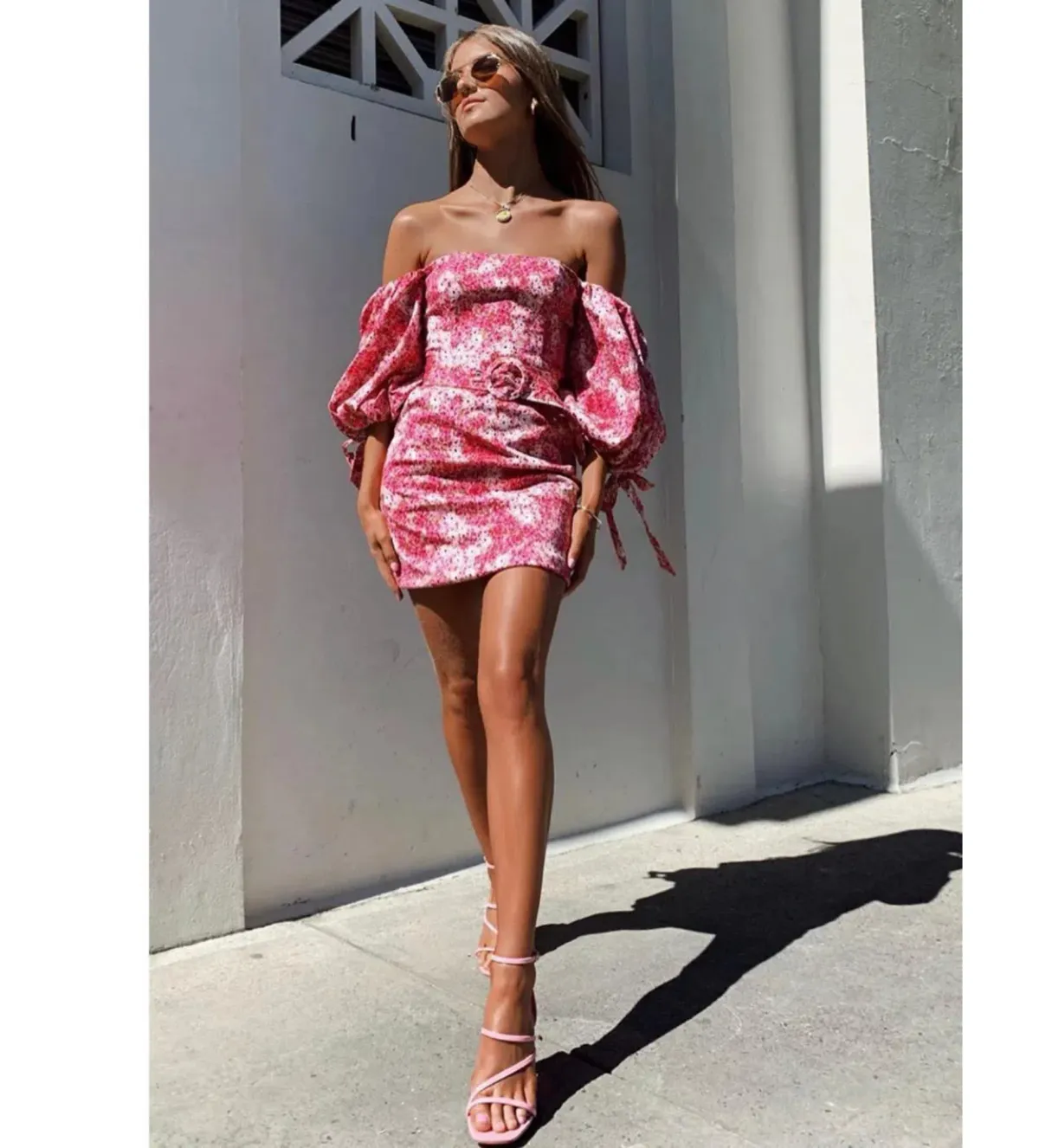 Sheike Ditsy Floral Mini Dress Pink Size 12 - Image 1