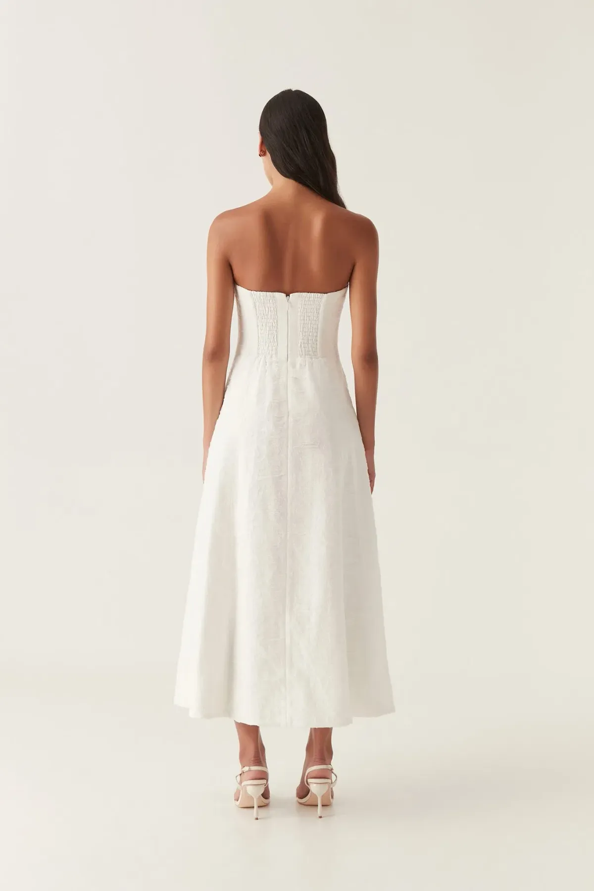 Aje Vibration Midi Dress Ivory Size 10 AU - Image 3