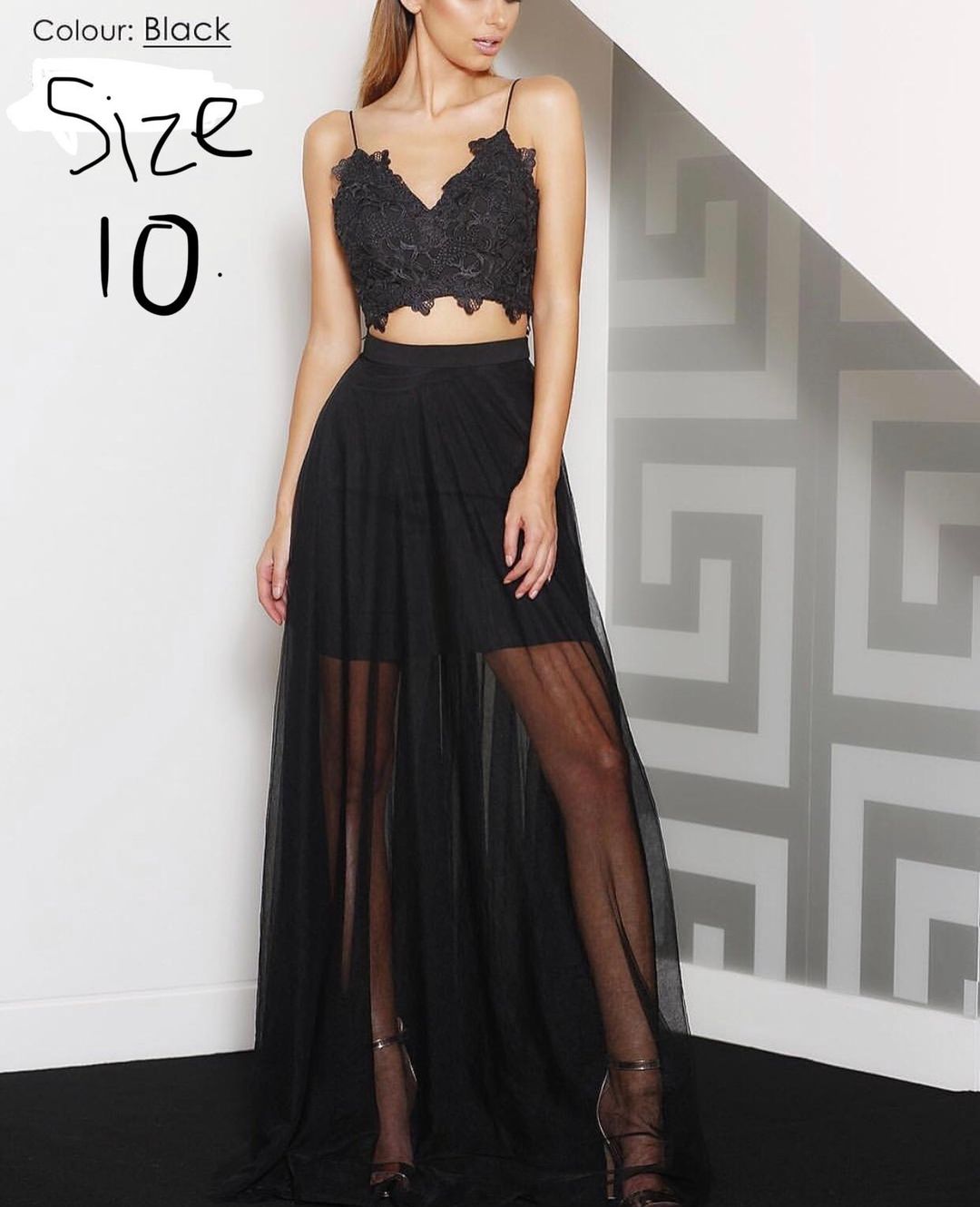 J'adore Black Dress - Top & Skirt Set Size 10 for rent on The Volte - main image