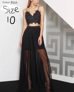J'adore Black Dress - Top & Skirt Set Size 10 for rent on The Volte - image 2