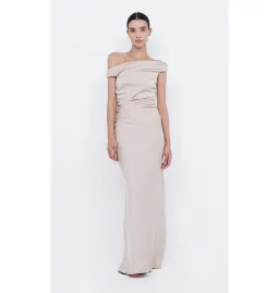 Bec & Bridge Eternity Off Shoulder Maxi Dress Sand Size AU 14 for rent on The Volte - image 1