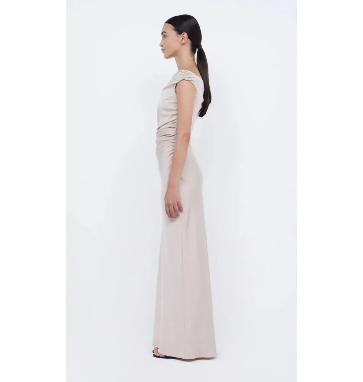 Bec & Bridge Eternity Off Shoulder Maxi Dress Sand Size AU 14 - Image 3