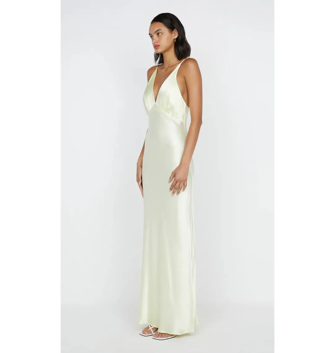 Bec & Bridge Moon Dance V Neck Maxi Dress Ice Yellow Size AU 8 for rent on The Volte - main image