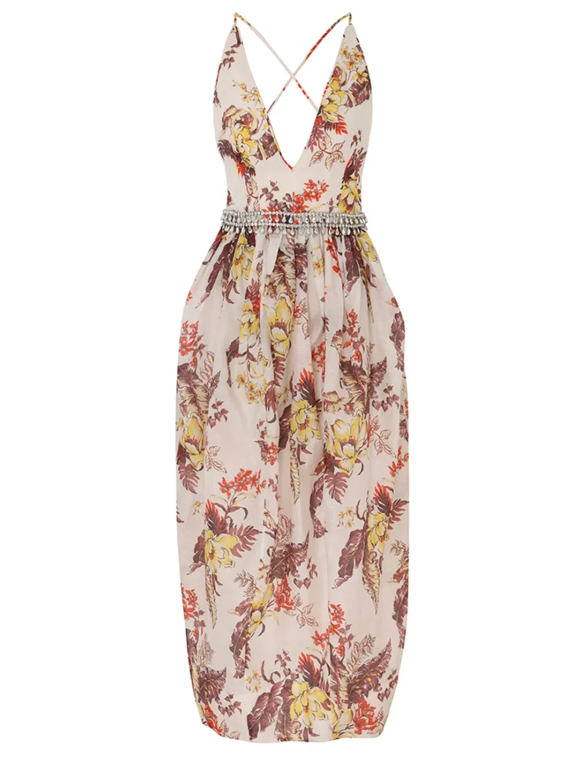Zimmermann Matchmaker Tulip Dress Ivory Tropical Floral Size 0P / AU 6 - Image 3