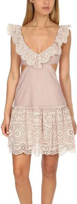 Zimmermann Meridian Stripe Frill Dress Striped Size 0 / AU 8 for rent on The Volte - image 2
