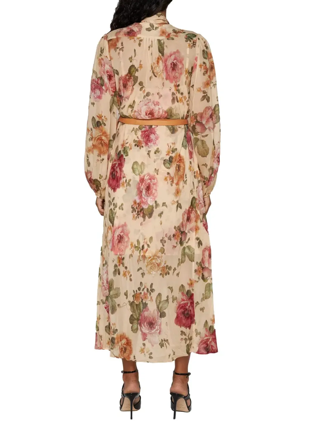 Zimmermann Luminosity Billow Dress Latte Floral Print Size 1 / AU 10 for rent on The Volte - main image