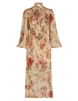 Zimmermann Luminosity Billow Dress Latte Floral Print Size 1 / AU 10 for rent on The Volte - image 3
