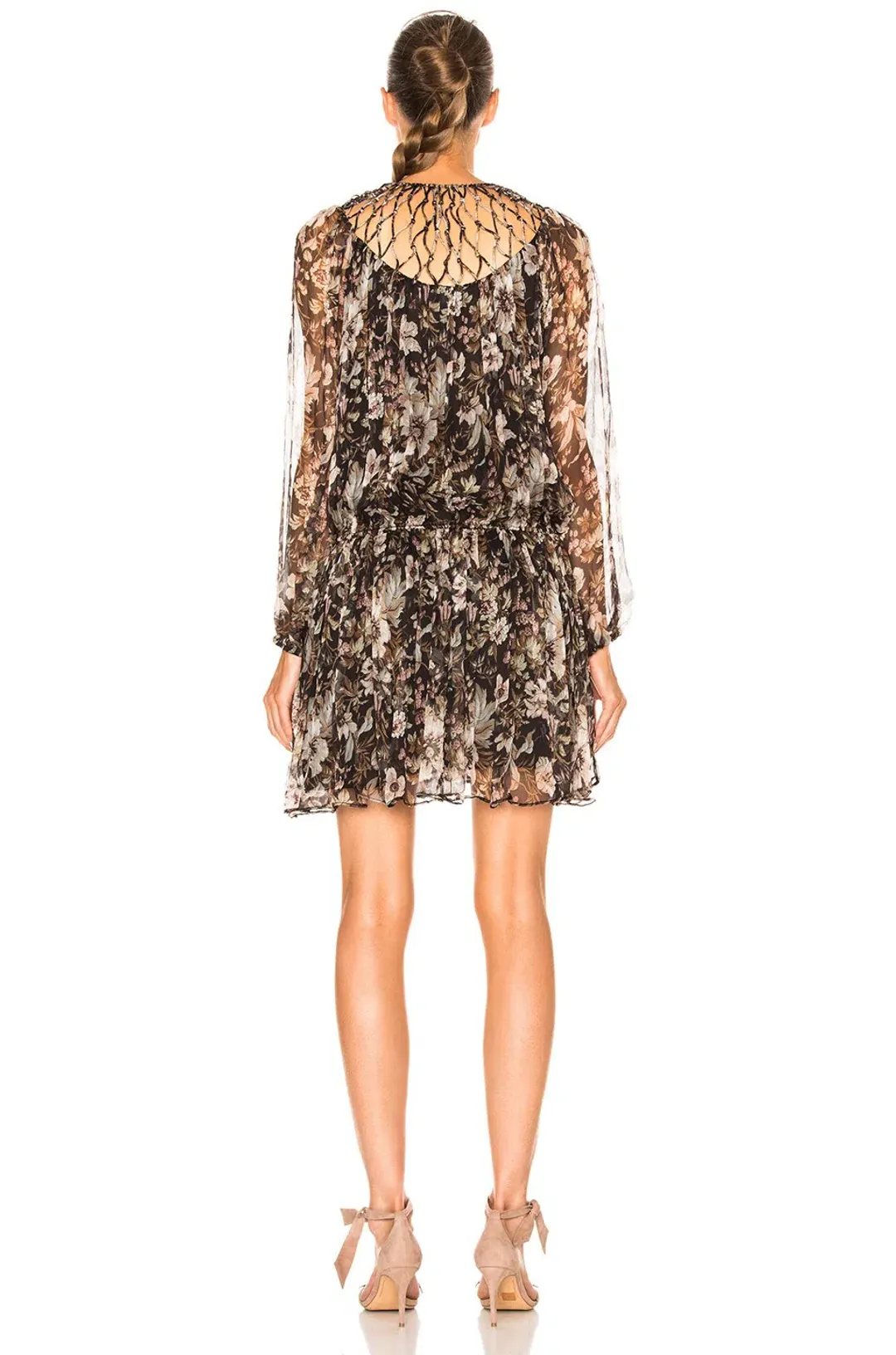 Zimmermann Gossamer Lattice Drawn Mini Dress Floral Size 0 / AU 8 for rent on The Volte - main image