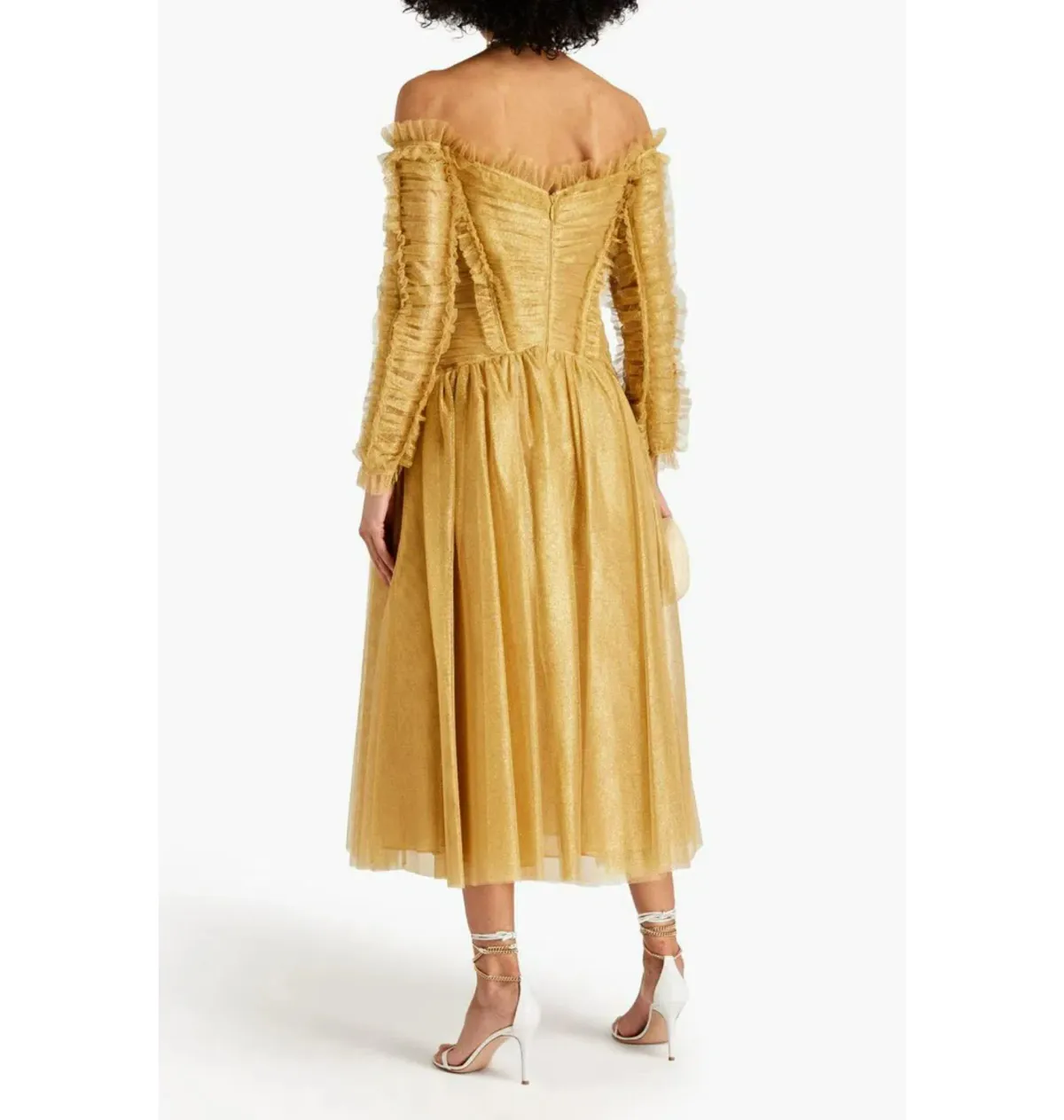 Zimmermann Prima Off Shoulder Dress Gold Size 1 / AU 10 - Image 2
