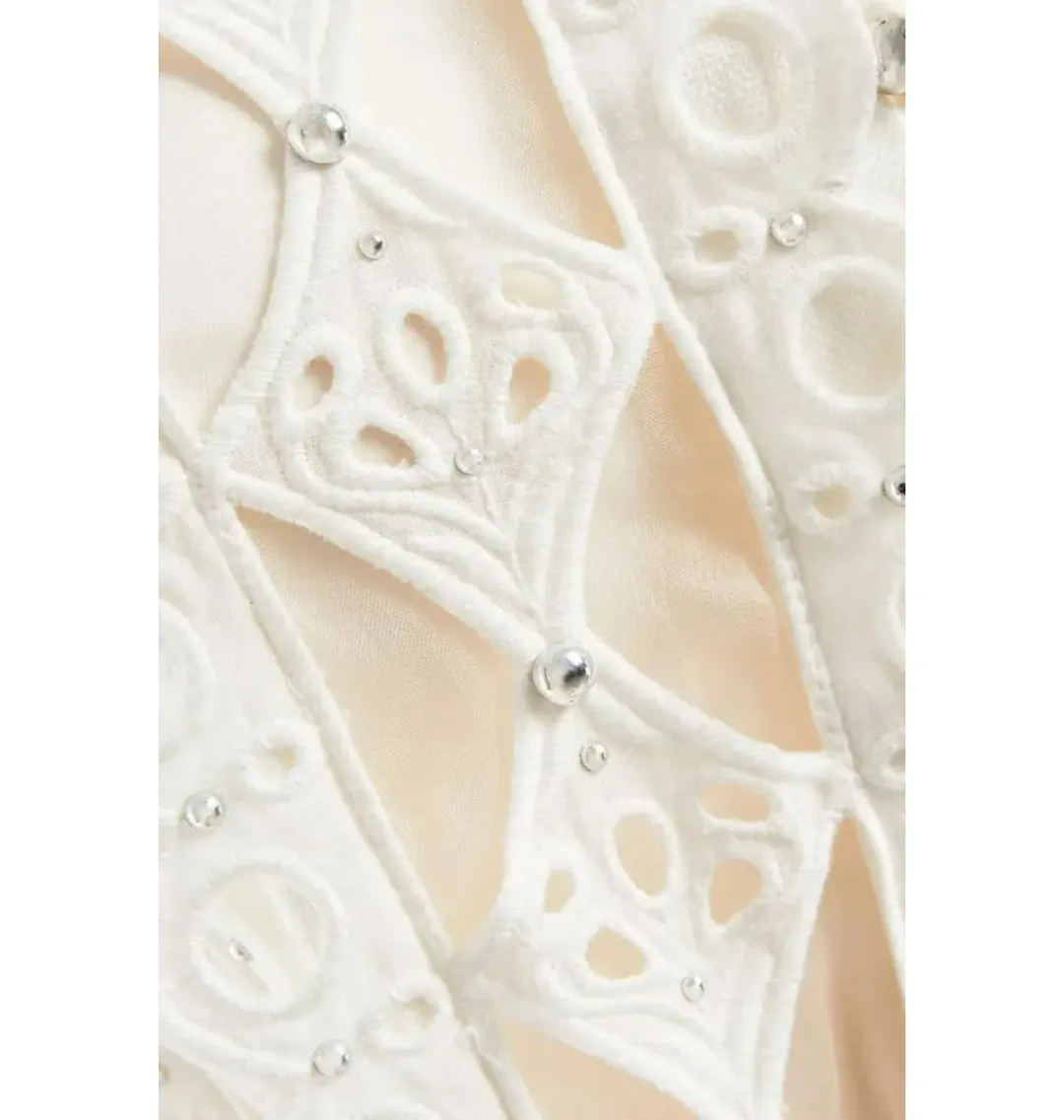 Zimmermann Moncur Studded Jumpsuit Ivory Size 0 / AU 8 for rent on The Volte - main image