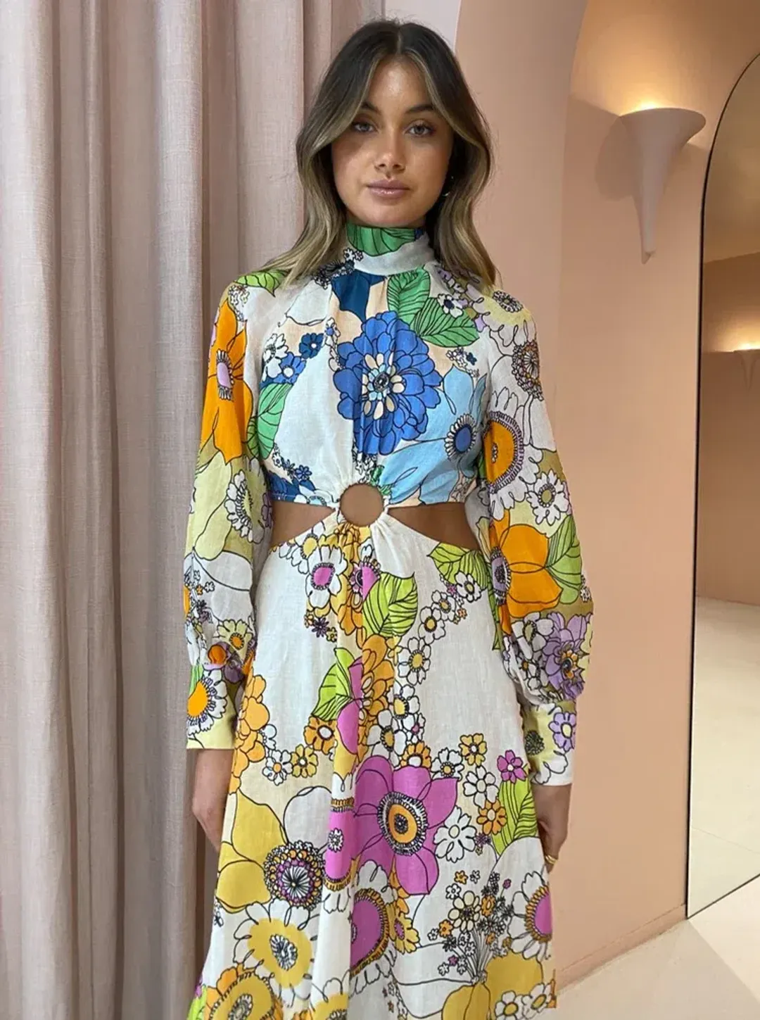 Alemais Farrah Cut Out Dress Multi Size AU 10 for rent on The Volte - main image