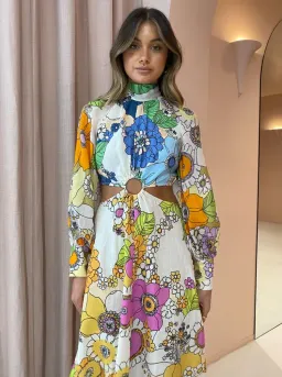 Alemais Farrah Cut Out Dress Multi Size AU 10 for rent on The Volte - image 2