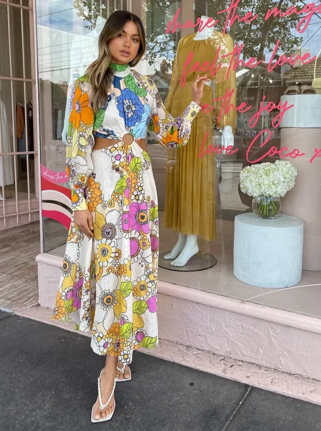 Alemais Farrah Cut Out Dress Multi Size AU 10 for rent on The Volte - main image