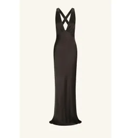 Shona Joy La Lune Plunged Cross-Back Gown Black Size AU 8 for rent on The Volte - image 4
