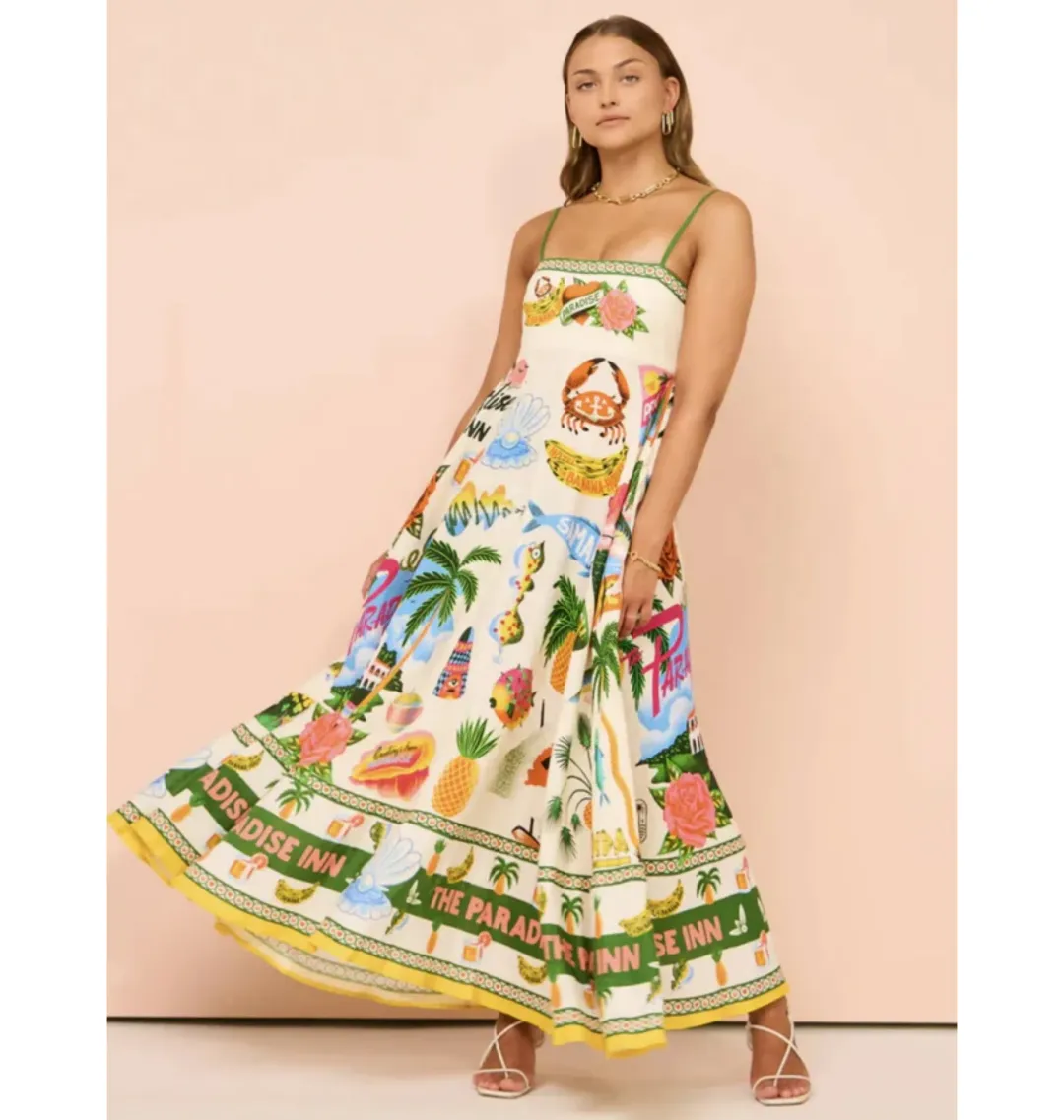 Alemais Paradiso Sundress in Print Size AU 8 for rent on The Volte - main image