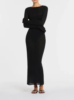 Sir the Label Eva Knit Midi Dress Black Size 0P / AU 6 for rent on The Volte - image 3