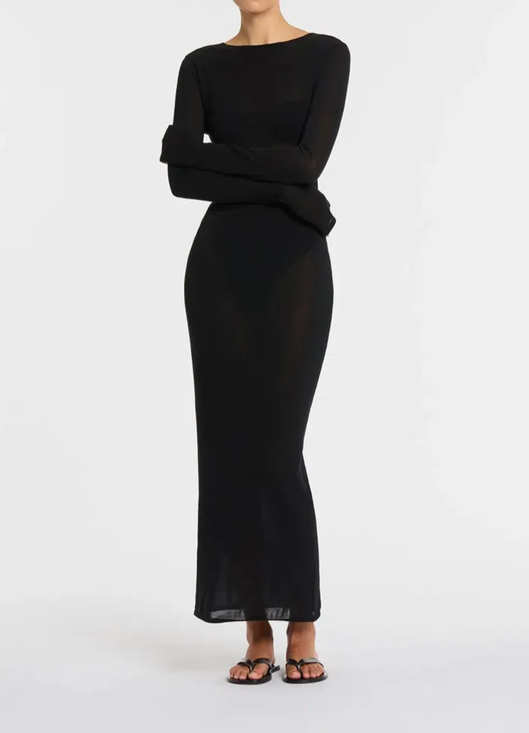 Sir the Label Eva Knit Midi Dress Black Size 0P / AU 6 for rent on The Volte - main image