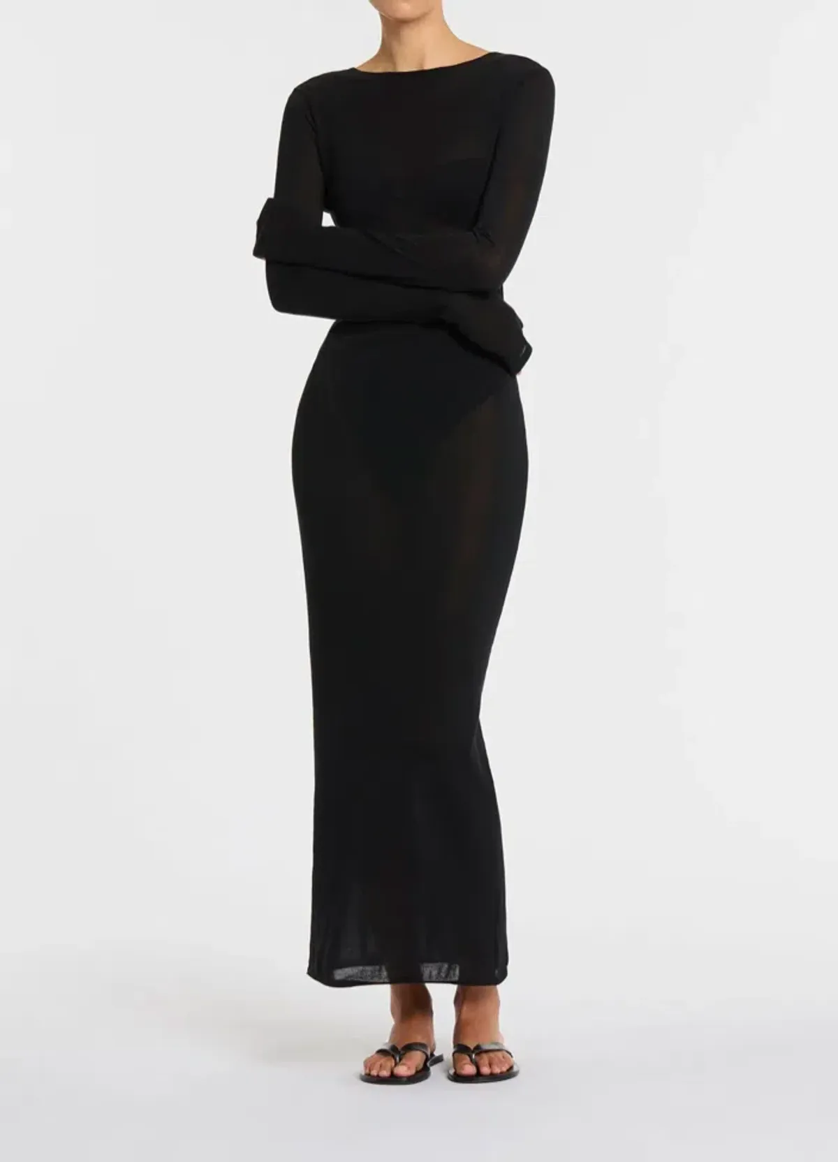Sir the Label Eva Knit Midi Dress Black Size 0P / AU 6 - Image 2
