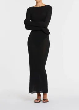 Sir the Label Eva Knit Midi Dress Black Size 0P / AU 6 for rent on The Volte - image 2