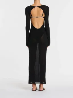 Sir the Label Eva Knit Midi Dress Black Size 0P / AU 6 for rent on The Volte - image 4