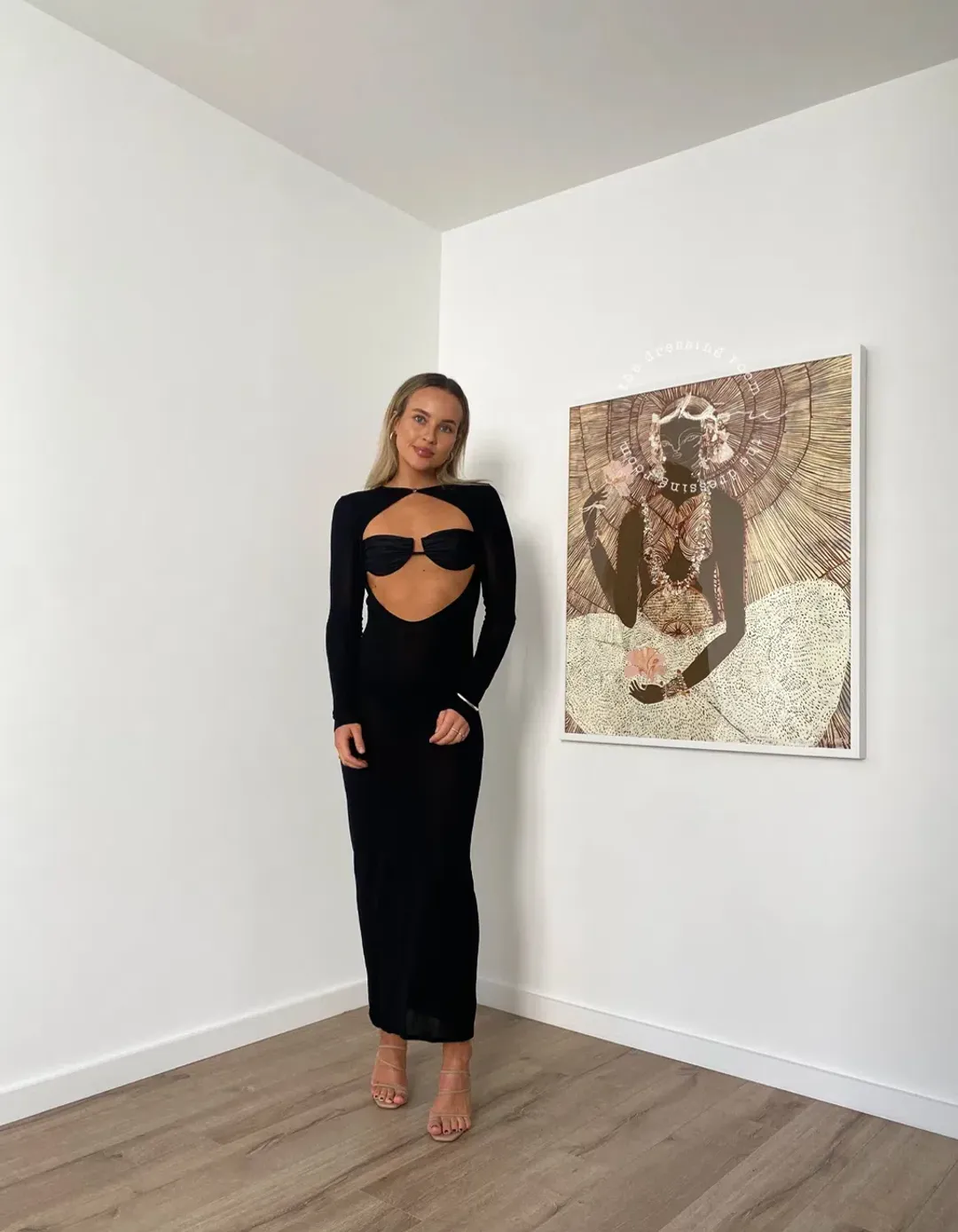 Sir the Label Eva Knit Midi Dress Black Size 0P / AU 6 for rent on The Volte - main image