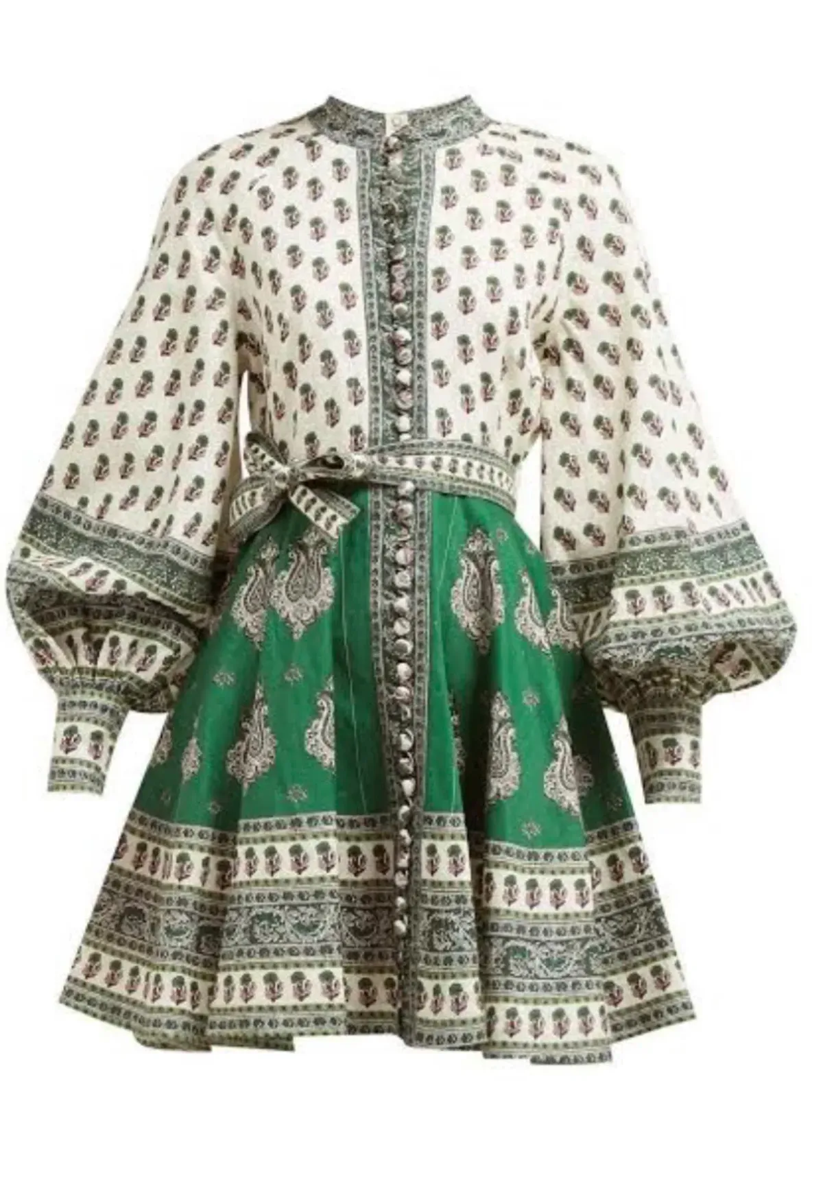 Zimmermann Emerald Buttoned Dress Multi 2 / AU 12 - Image 4