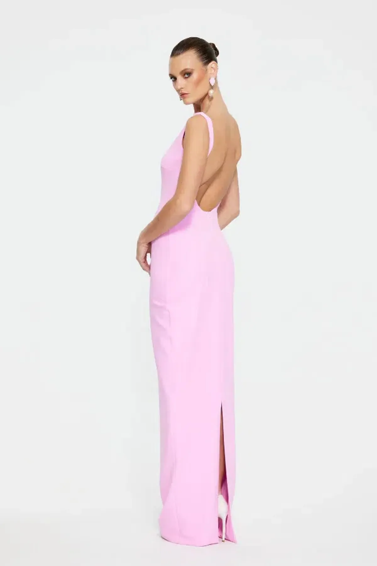 Effie Kats Verona Gown In Taffy Pink Size S/Au 8 - Image 3