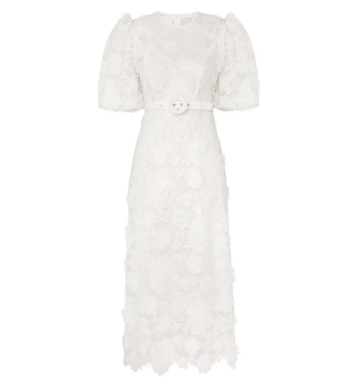 Zimmermann The Halliday Lace Flower Dress In Ivory Size 3/Au 14 - Image 5