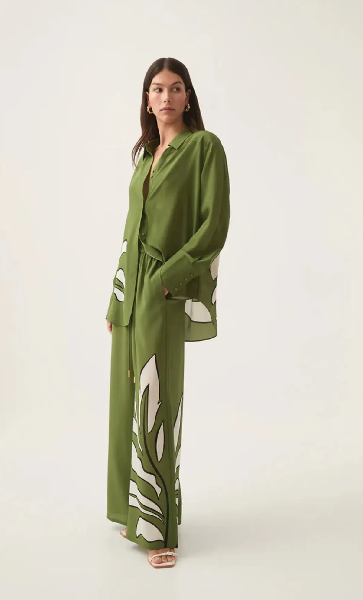 Aje Planetary Silk Oversized Shirt & Pants Set Size 12 - Image 3