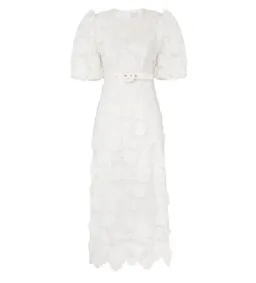 Zimmermann The Halliday Lace Flower Dress In Ivory Size 2/ Au12 for rent on The Volte - image 3